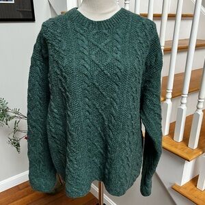 J. Crew Men’s XL Sweater Wool Green Vintage Grunge Fisherman Chunky